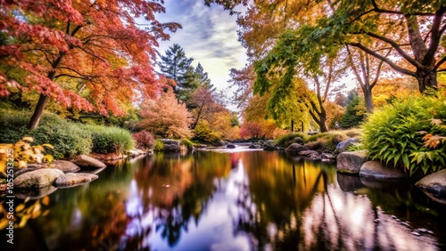 Vibrant Autumn Colors in Lithia Park Creek with Tilt-Shift Photography for Nature Lovers