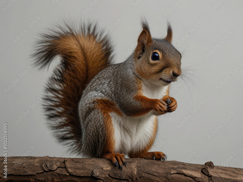 Obraz premium Squirrel full body isolate on transparency background PNG