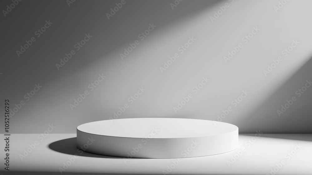Minimalist circular platform in soft light a study of space and form Minimalist circular platform in soft light a study of space and form