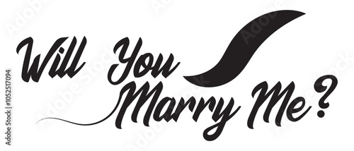 Will you marry me hand drawn lettering and text icon. Will you marry me icon vector illustration.