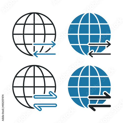 World expansion, export import icon. Illustration vector