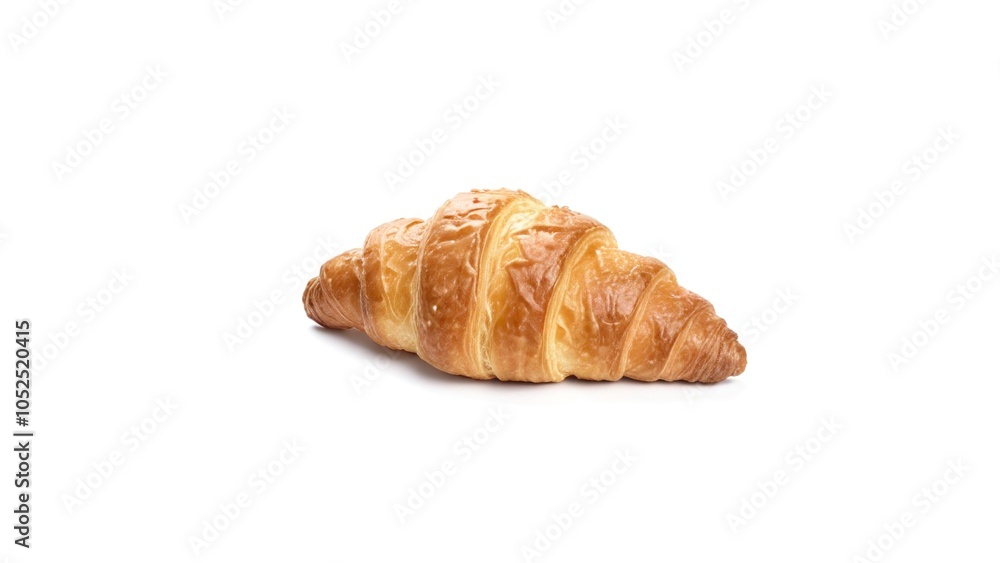 Freshly Baked Golden Croissant Isolated on White Background Freshly Baked Golden Croissant Isolated on White Background