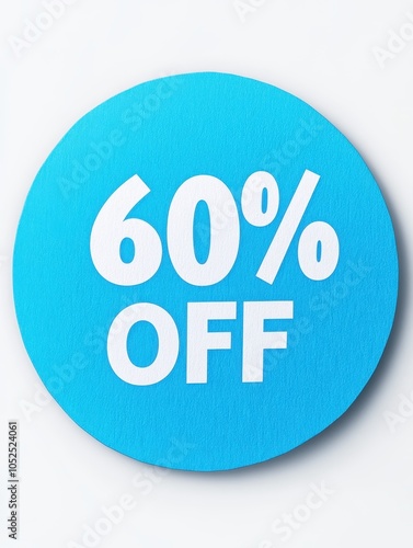 Blue Circle with 60 Percent Off Text 