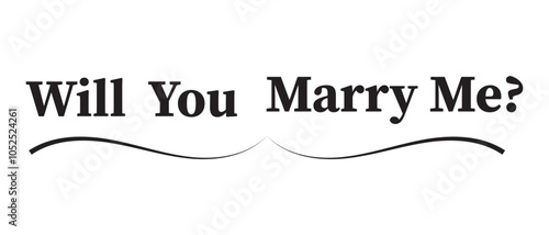 Will you marry me hand drawn lettering and text icon. Will you marry me icon vector illustration.