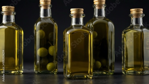 Olive oil bottles isolated