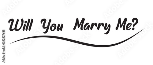 Will you marry me hand drawn lettering and text icon. Will you marry me icon vector illustration.