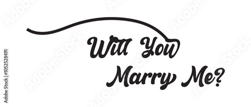 Will you marry me hand drawn lettering and text icon. Will you marry me icon vector illustration.