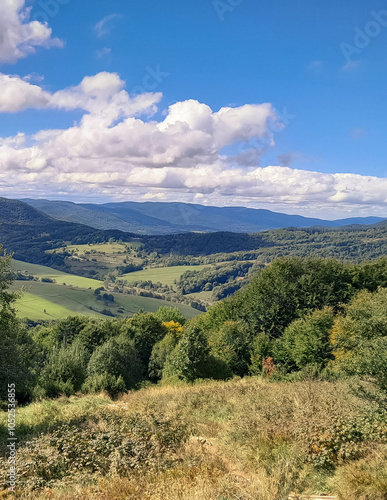 Landscape of Bieszczady Mountains. photo