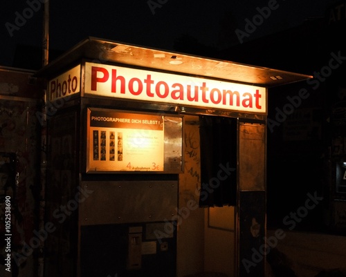 Old photo booth at night