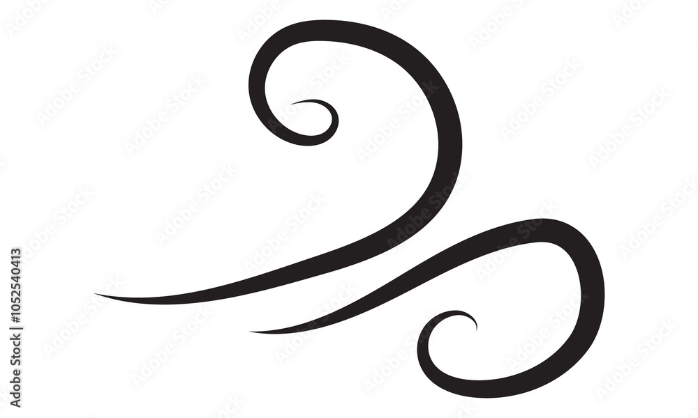 Wind Icon Vector. Blowing wind Weather icon on white background. Wind Icon Vector. Blowing wind Weather icon on white background.
