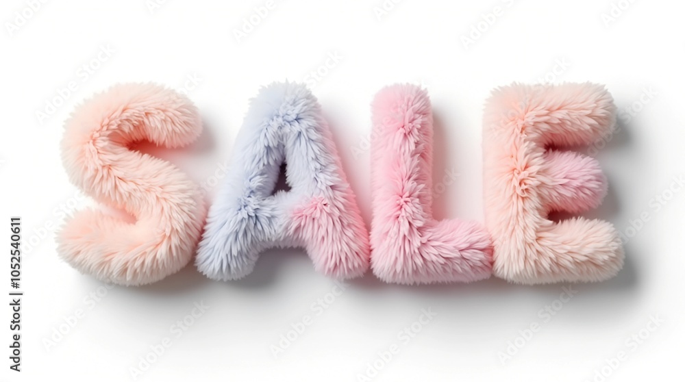 3D fluffy with SALE text balloons, soft, fuzzy letters. Each letter is a different pastel color. Creative design, playful, soft texture, vibrant, eye-catching, promotion, marketing, sale event. 3D fluffy with SALE text balloons, soft, fuzzy letters. Each letter is a different pastel color. Creative design, playful, soft texture, vibrant, eye-catching, promotion, marketing, sale event.
