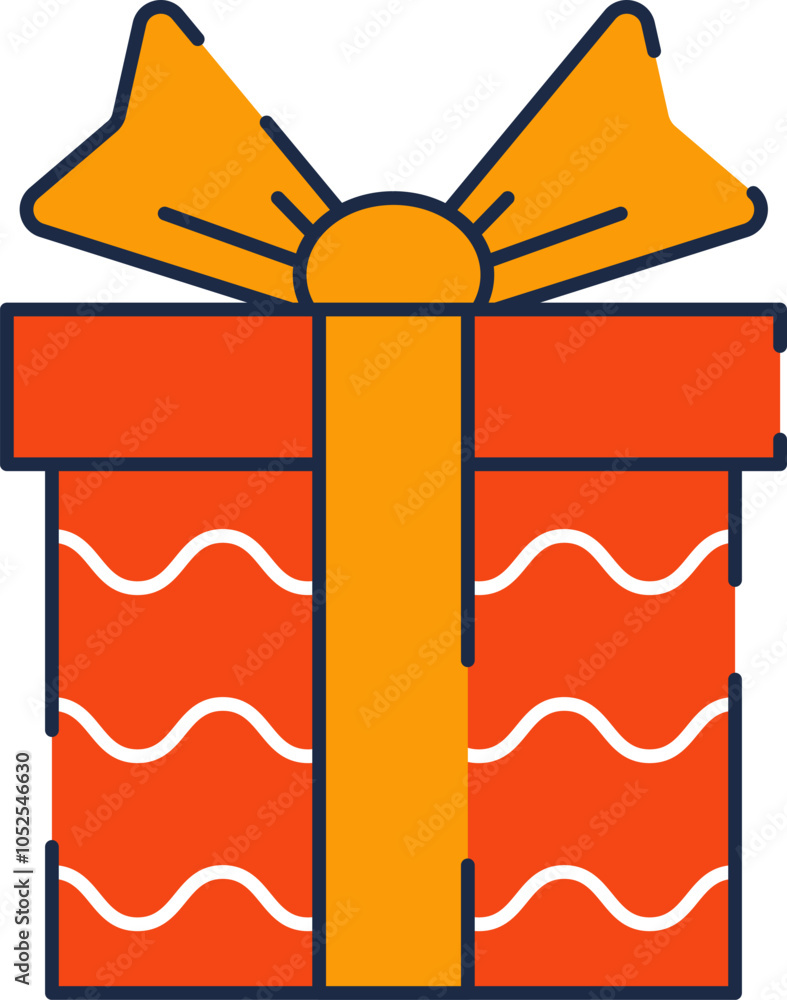 Fototapeta premium Gift box icon with ribbon. Vector illustration