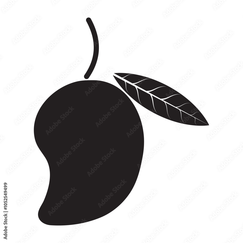 mango fruit icon. fresh fruit isolated on white background. vector illustration.
