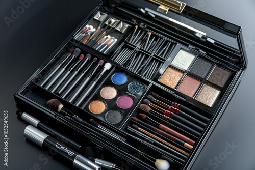 Professional Makeup Kit with Brushes and Eyeshadow Palettes photo