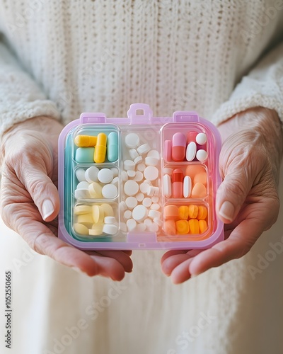 Senior Holding Daily Pill Organizer