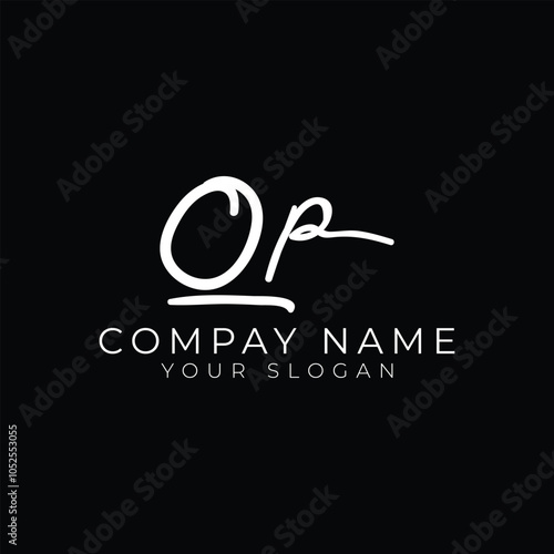 Q P initial letter handwriting and signature logo. QP hand drawn calligraphy lettering vector for real estate, beauty, photography, letter logo design photo