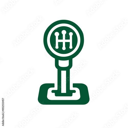 Gear shift icon illustration in green color with detailed design
