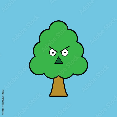 Angry Tree Cartoon Character Illustration
