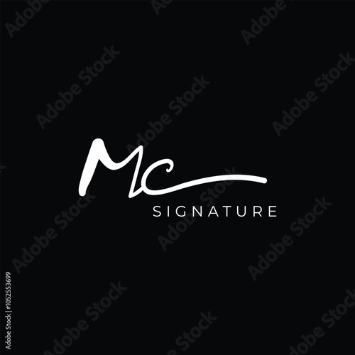 M C initial letter handwriting and signature logo. MC hand drawn calligraphy lettering vector for real estate, beauty, photography, letter logo design photo