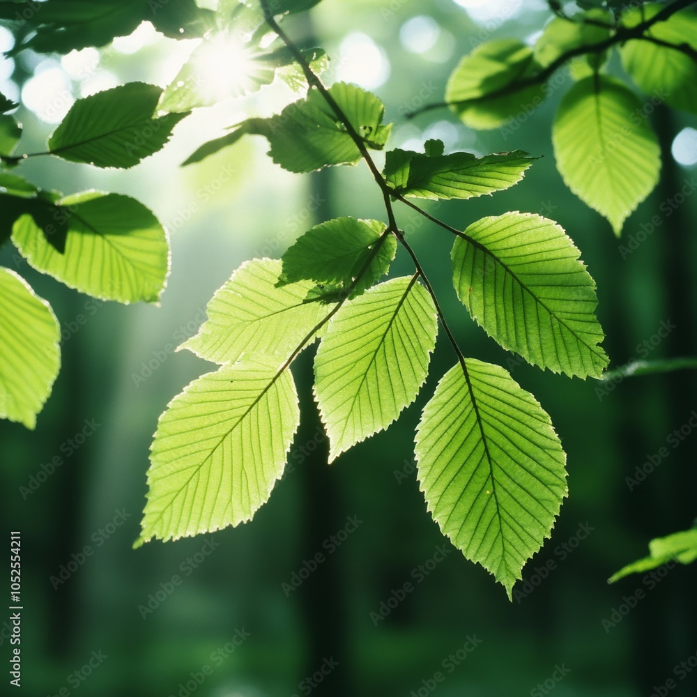 Sunlit green leaves in a forest, showcasing nature's beauty. Sunlit green leaves in a forest, showcasing nature's beauty.