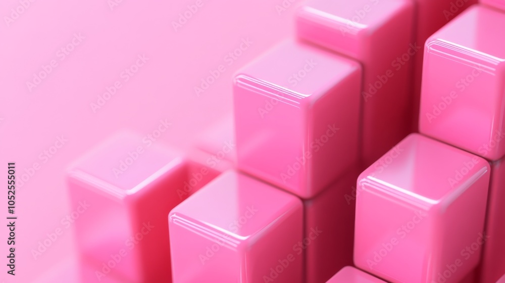 Pink Building Blocks on Soft Background Pink Building Blocks on Soft Background