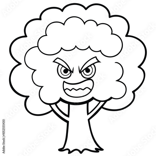 Angry Tree Cartoon Character Illustration
