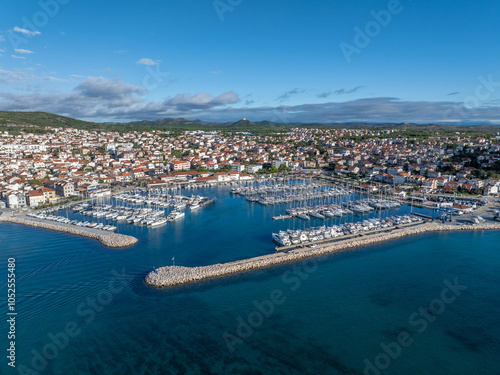 Croatia - Vodice - Dalmatia - beautiful drone photo of the city of Vodice