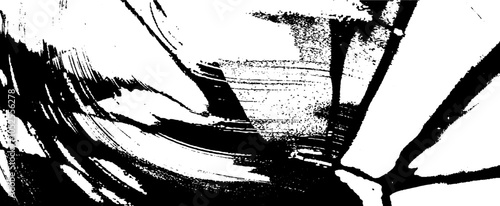 Monochrome texture composed of irregular graphic elements. Distressed uneven grunge background. Abstract vector illustration. Overlay for interesting effect and depth. Isolated on white background.