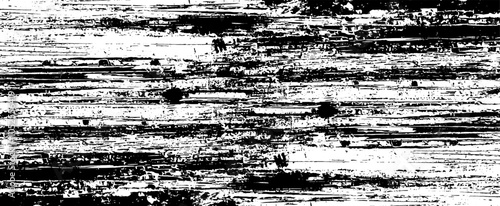 Monochrome texture composed of irregular graphic elements. Distressed uneven grunge background. Abstract vector illustration. Overlay for interesting effect and depth. Isolated on white background.