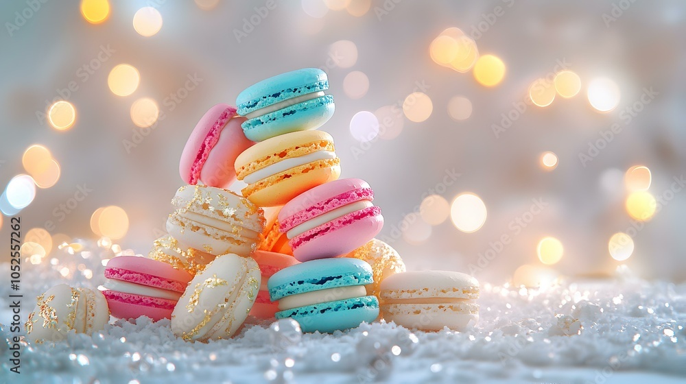 Pastel Macarons in Elegant Display Pastel Macarons in Elegant Display