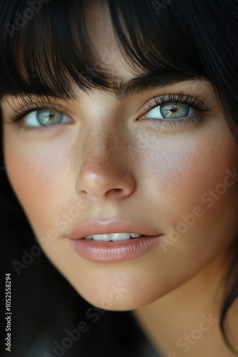 woman, fair skin, caucasian，toothy smile,transparent image,a bright face,Bright background with bright color tones, close-up shot focusing on her face