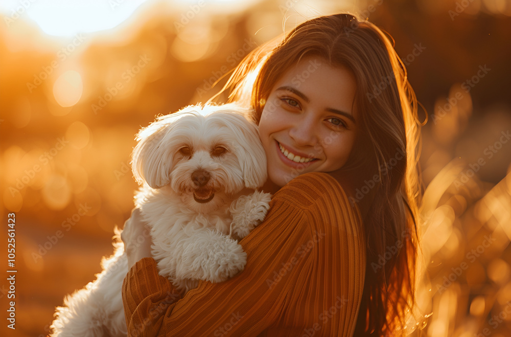 Little dog with owner spend a day at the park playing and having fun Little dog with owner spend a day at the park playing and having fun