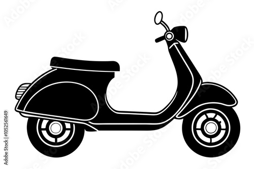 scooter silhouette, scooter bike vector illustration, scooter icon symbol	