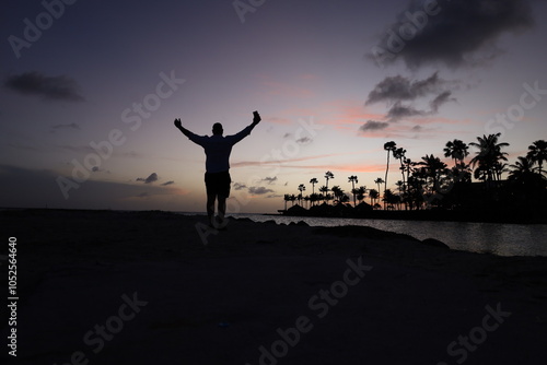 ATARDECER EN LA PLAYA  photo