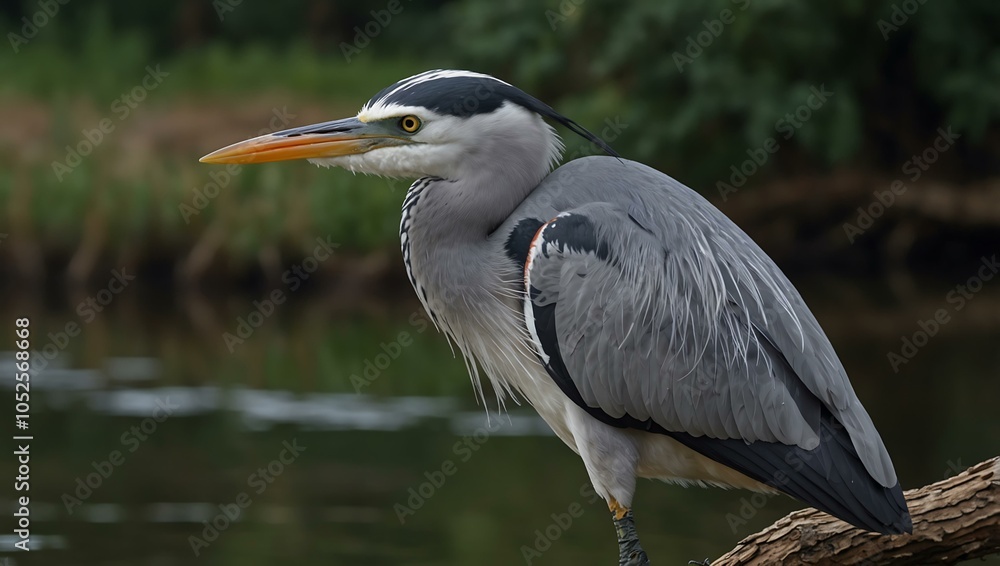 Fototapeta premium Grey heron (Ardea cinerea).
