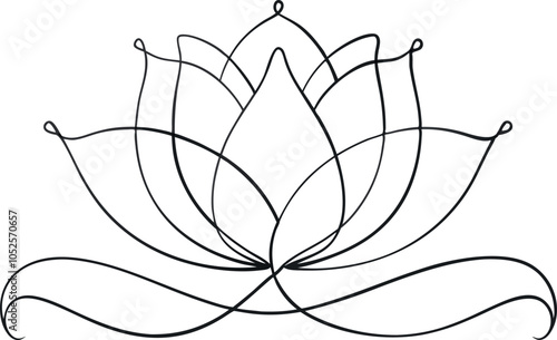 Single Line Lotus Drawing The Art of Minimalist Floral Design photo