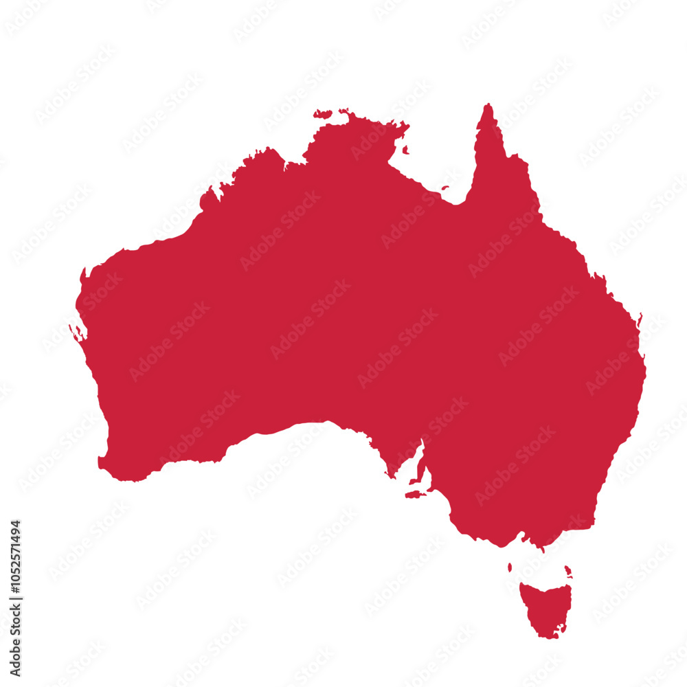 Fototapeta premium Map of Australian, sign silhouette. World Map Globe. Vector Illustration isolated on white background. African continent