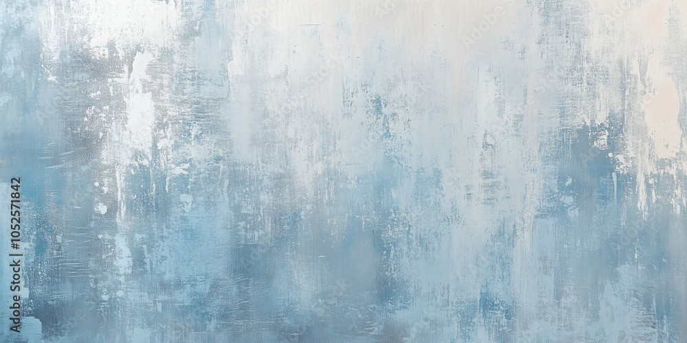 Fototapeta premium Rustic Textured Wall with Color-Washed Technique in Winter Wonderland Palette: Snowy Blue, Icy Silver, and Crystal White