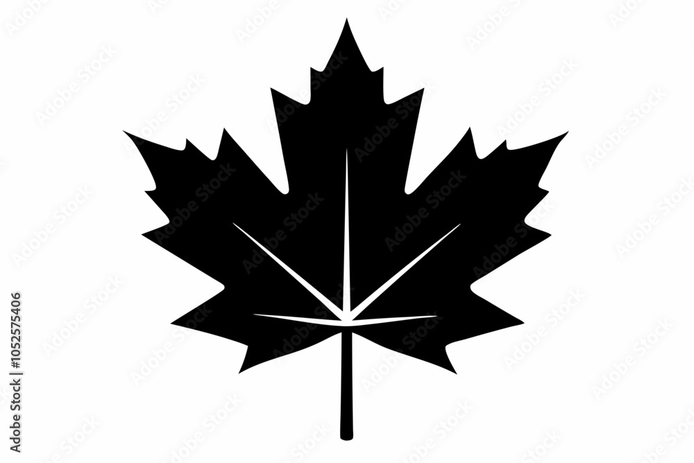 Canadian maple leaf black silhouette vector, maple leaf icon Canadian maple leaf black silhouette vector, maple leaf icon