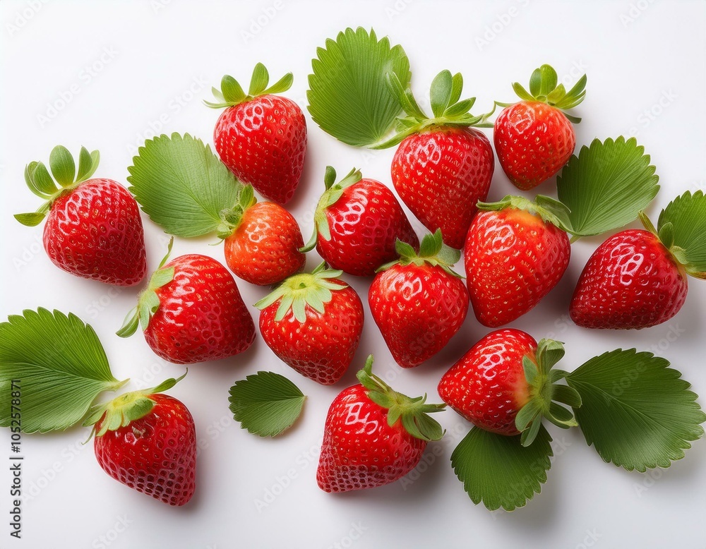 strawberries on white background