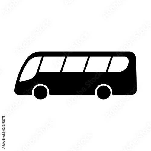 Bus icon. Black silhouette. Side view. Vector simple flat graphic illustration. Isolated object on white background. Isolate.