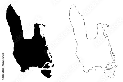 Sanma Province (Republic of Vanuatu, archipelago) map vector illustration, scribble sketch Espiritu Santo, Malo island map