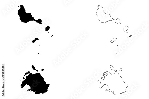 Shefa Province (Republic of Vanuatu, archipelago) map vector illustration, scribble sketch Efate, Shepherd Islands, Epi island map