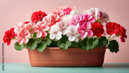 Wallpaper Mural View of Plant with flowers on plain background Torontodigital.ca