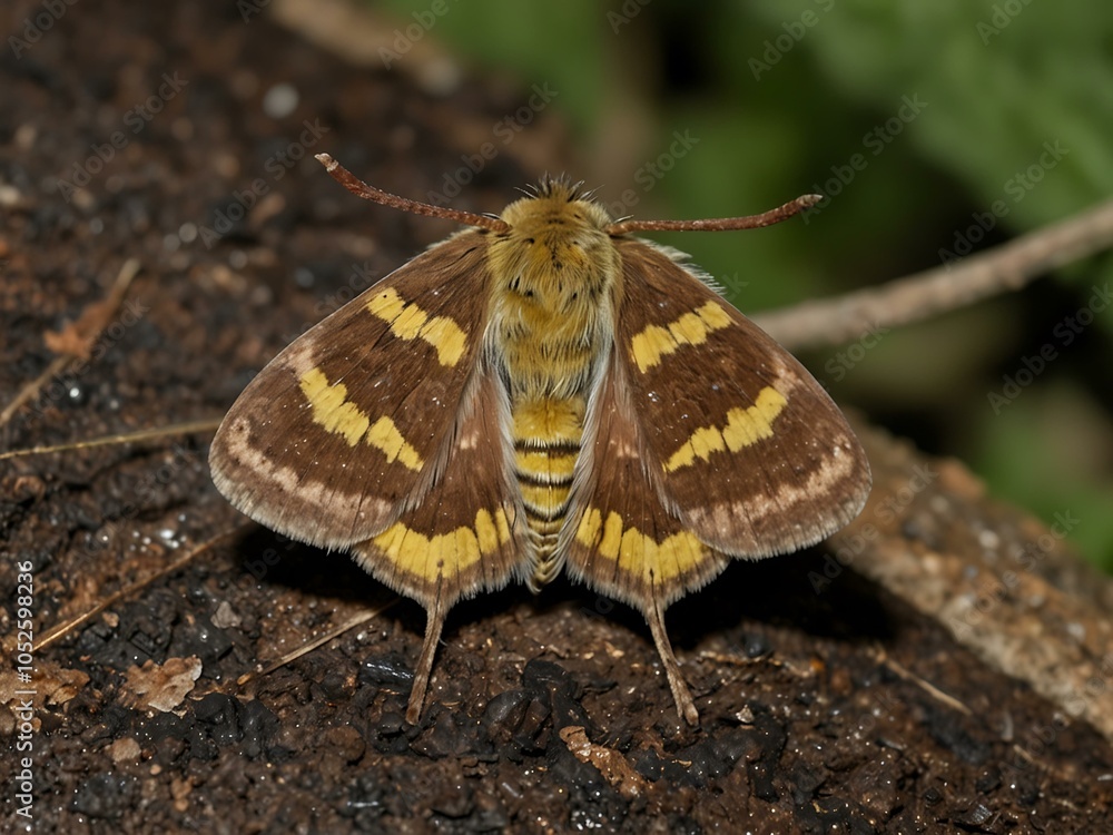 Naklejka premium Olive-brown moth (Pyrausta despicata).