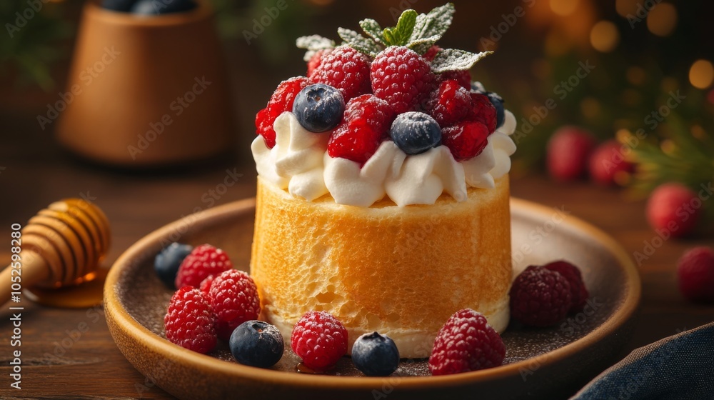 Fresh Berry Dessert with Whipped Cream and Mint Fresh Berry Dessert with Whipped Cream and Mint
