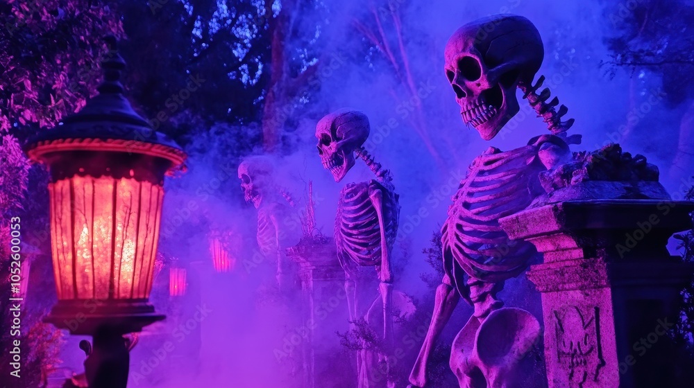 Spooky Skeletons in a Foggy Forest