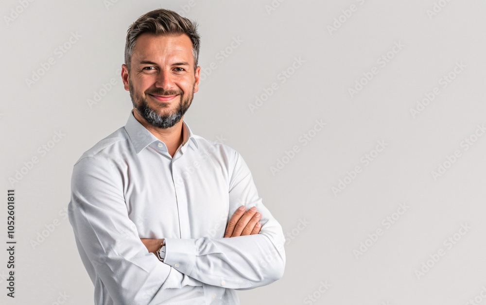 Happy businessman isolated handsome man standing Happy businessman isolated handsome man standing