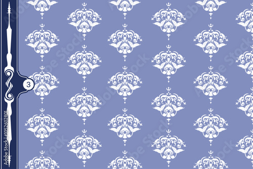 Luxury seamless damask pattern background, Victorian elegance, Vector illustration with classic baroque floral design and color composition, suitable for print media design, wallpaper, textile,etc