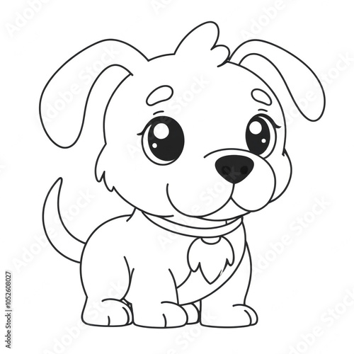 cartoon dog coloring book pages, black and white designs for kids and toddlers, a resource for preschool teachers 